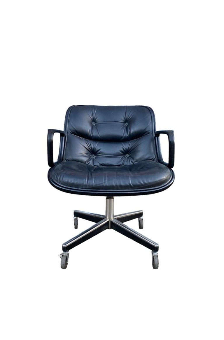Charles Pollock Black And Blue Pollock Executive Chair For Knoll