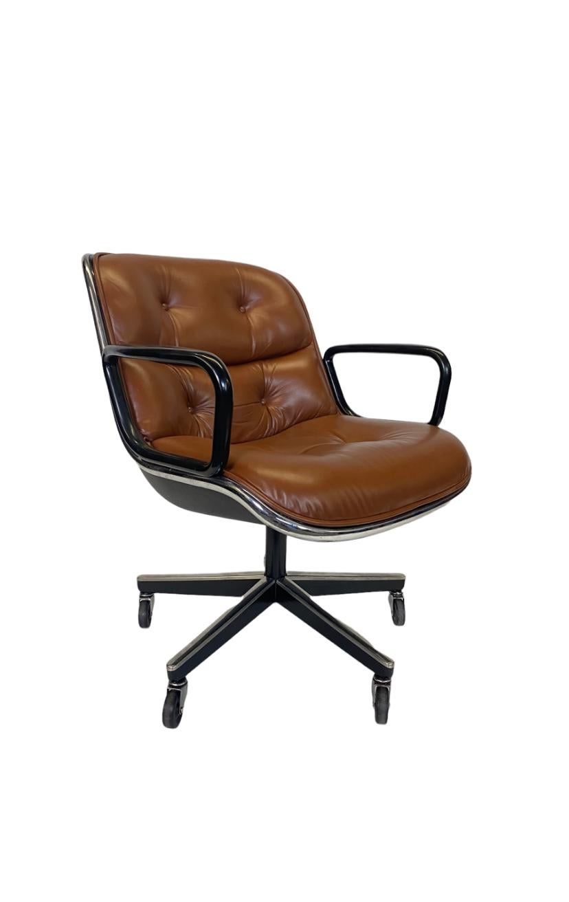 Late 20th Century Pollock Executive Desk Chair in Brown Leather