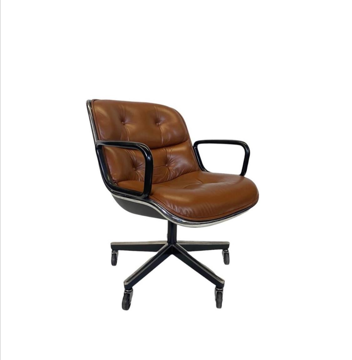 Pollock Executive Desk Chair in Brown Leather 1