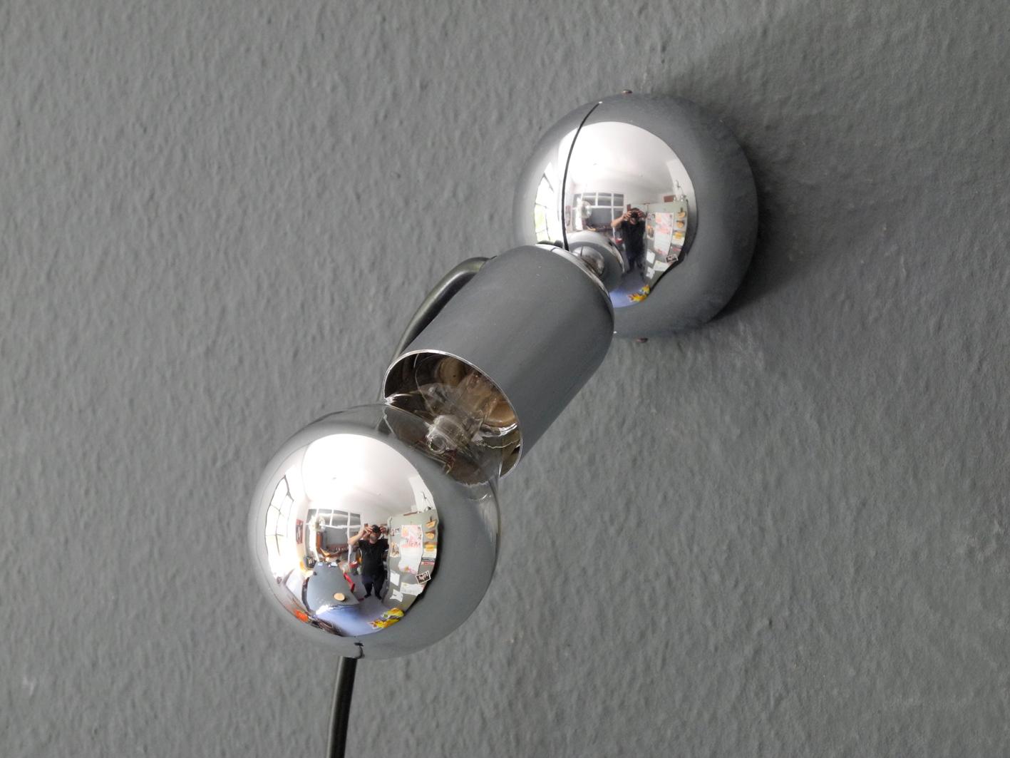 Space Age Pollux Chrome Table or Wall Light by Ingo Maurer for Design M