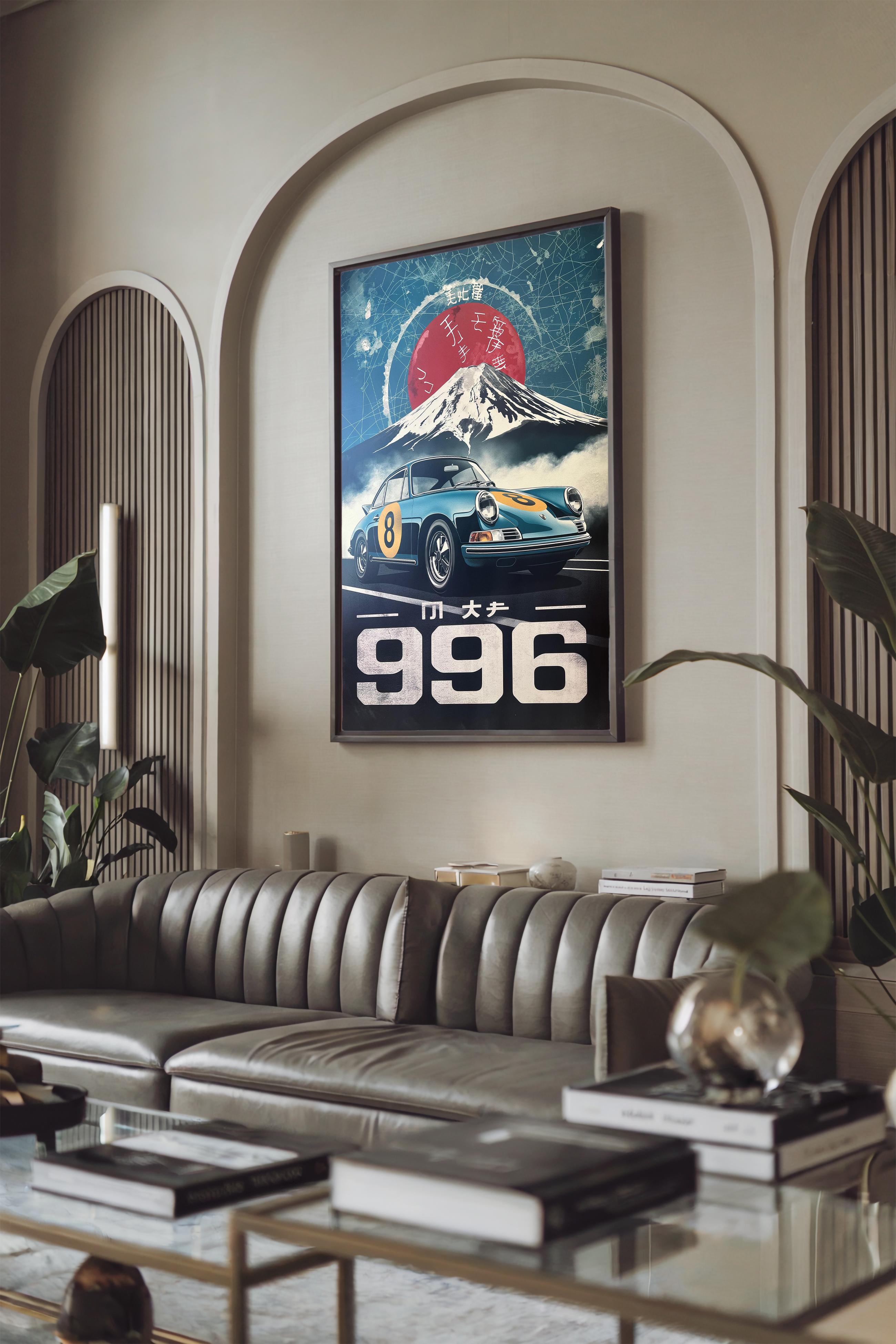 Pollux ( Italian , 1980s)
Fuji Porsche, after 2020
Off-set print on premium paper
Open Edition
98 x 68 cm, sheet 
Blind embossed
Condition: perfect condition A+, the colors are bright and fresh, unframed.

Pollux – Visionary Italian Art with