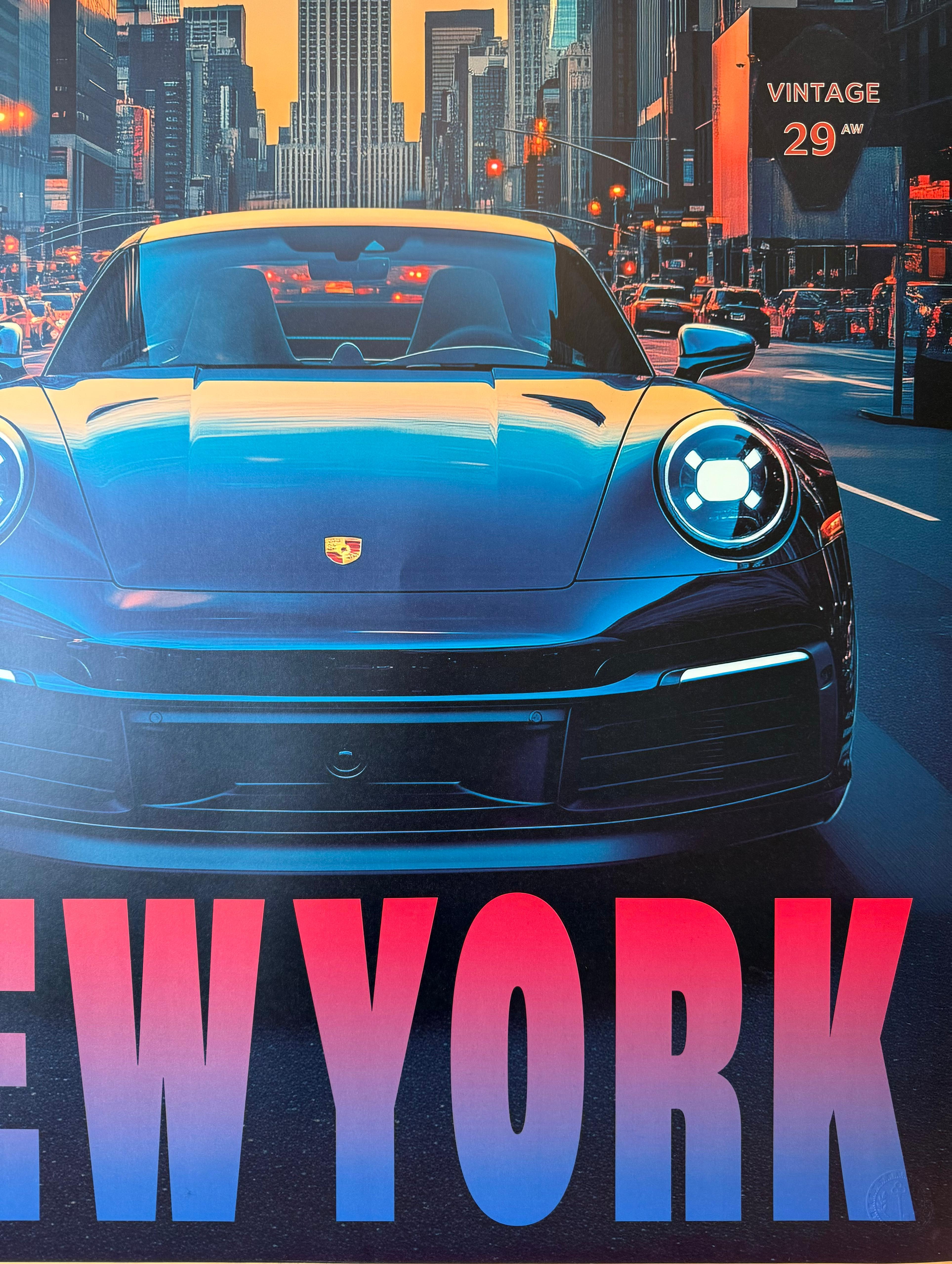 Paper Pollux ( Italian, 1980s) New York Porsche For Sale