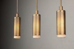 POLLUX - Italian Three-Light Chandelier in Burnished Metal