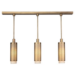 POLLUX - Italian Three-Light Chandelier in Burnished Metal