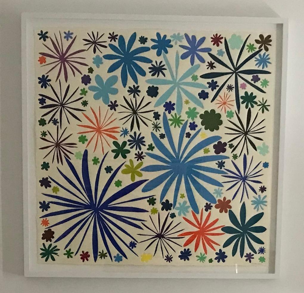 Persephone (Blue) - Beige Landscape Print by Polly Apfelbaum