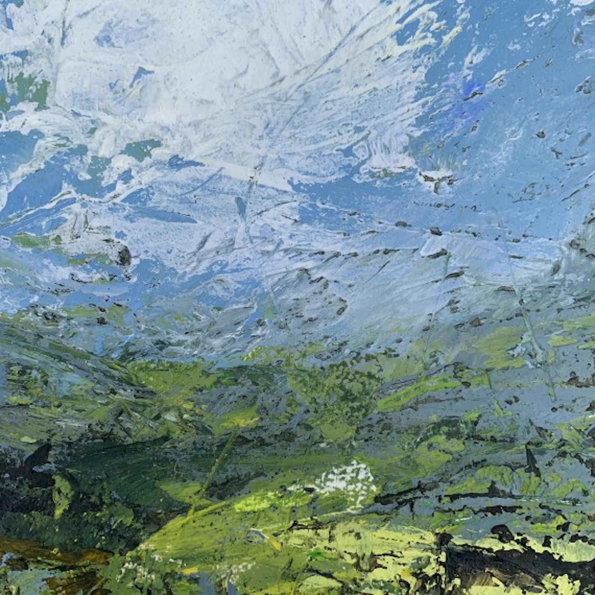 Polly Dutton, Canto di primavera, Arte semi-astratta, Pittura a olio originale in vendita 4