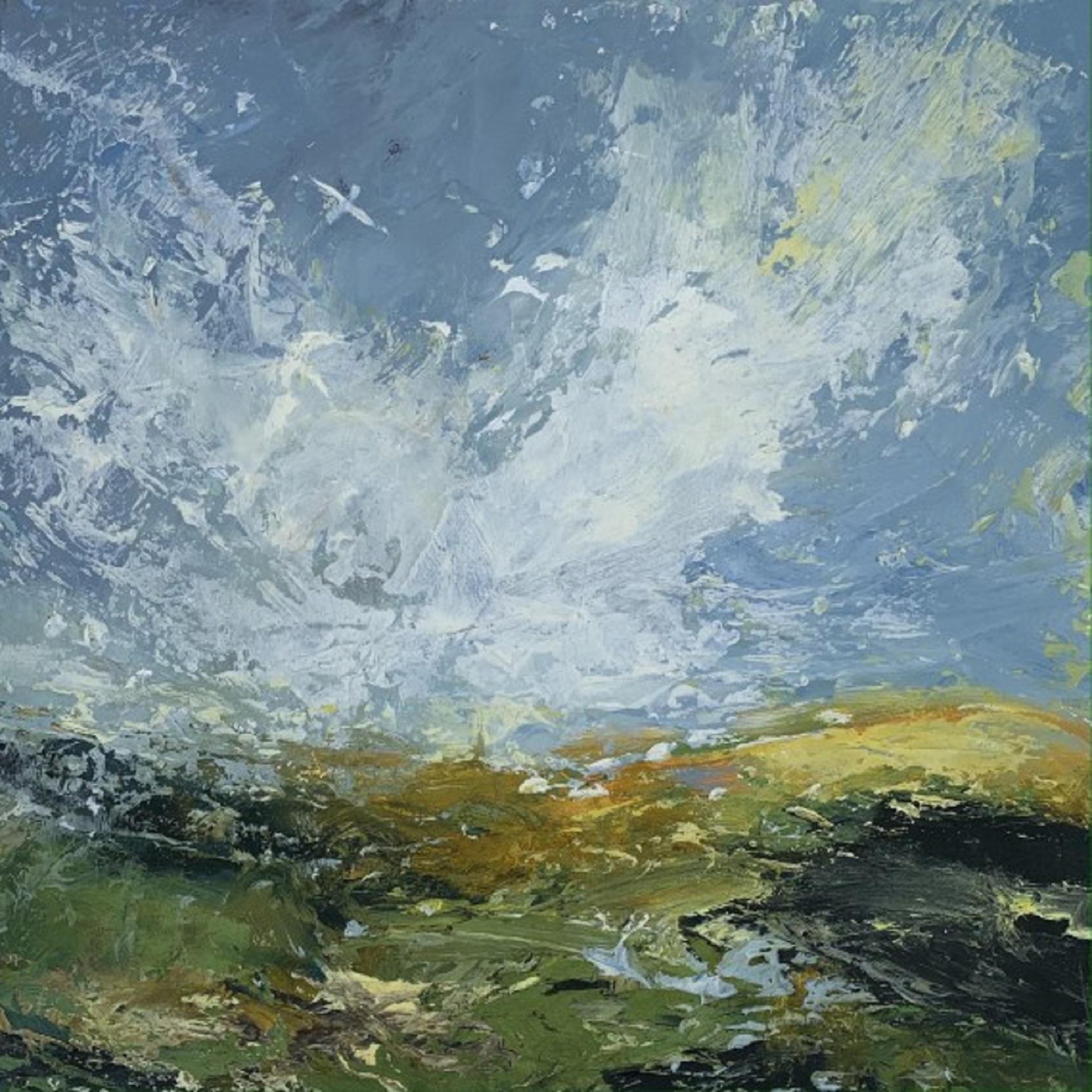 Polly Dutton Abstract Painting – LEICHTER WINDHAUCH