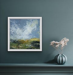 Polly Dutton, Little Down Breeze, Semi Abstract Landscape Painting, Art Online