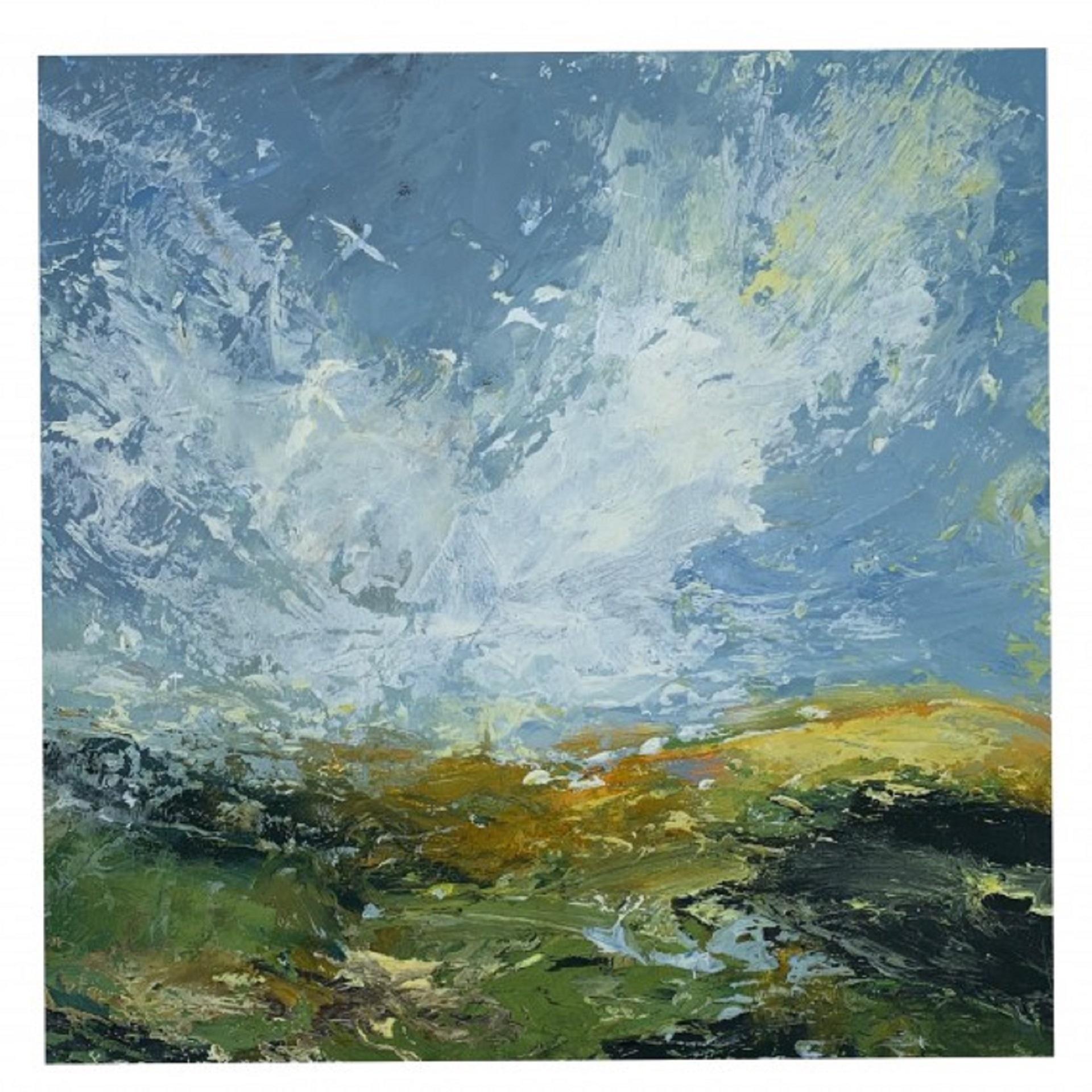 Polly Dutton, Brezza dal basso, Pittura di paesaggio semi astratta, Arte Online in vendita 2