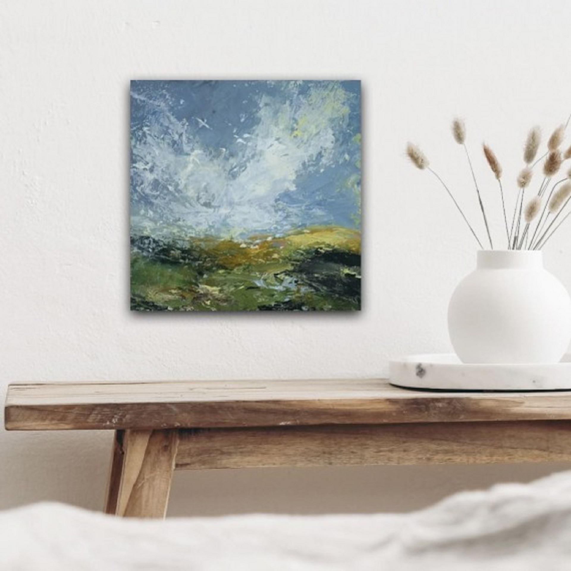 Polly Dutton, Brezza dal basso, Pittura di paesaggio semi astratta, Arte Online in vendita 6