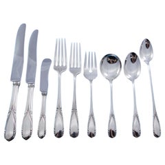Polly Lawton by Manchester Sterling Silver Flatware Service 8 Set 80 pcs Dinner