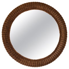 Polly Rattan Round Mirror