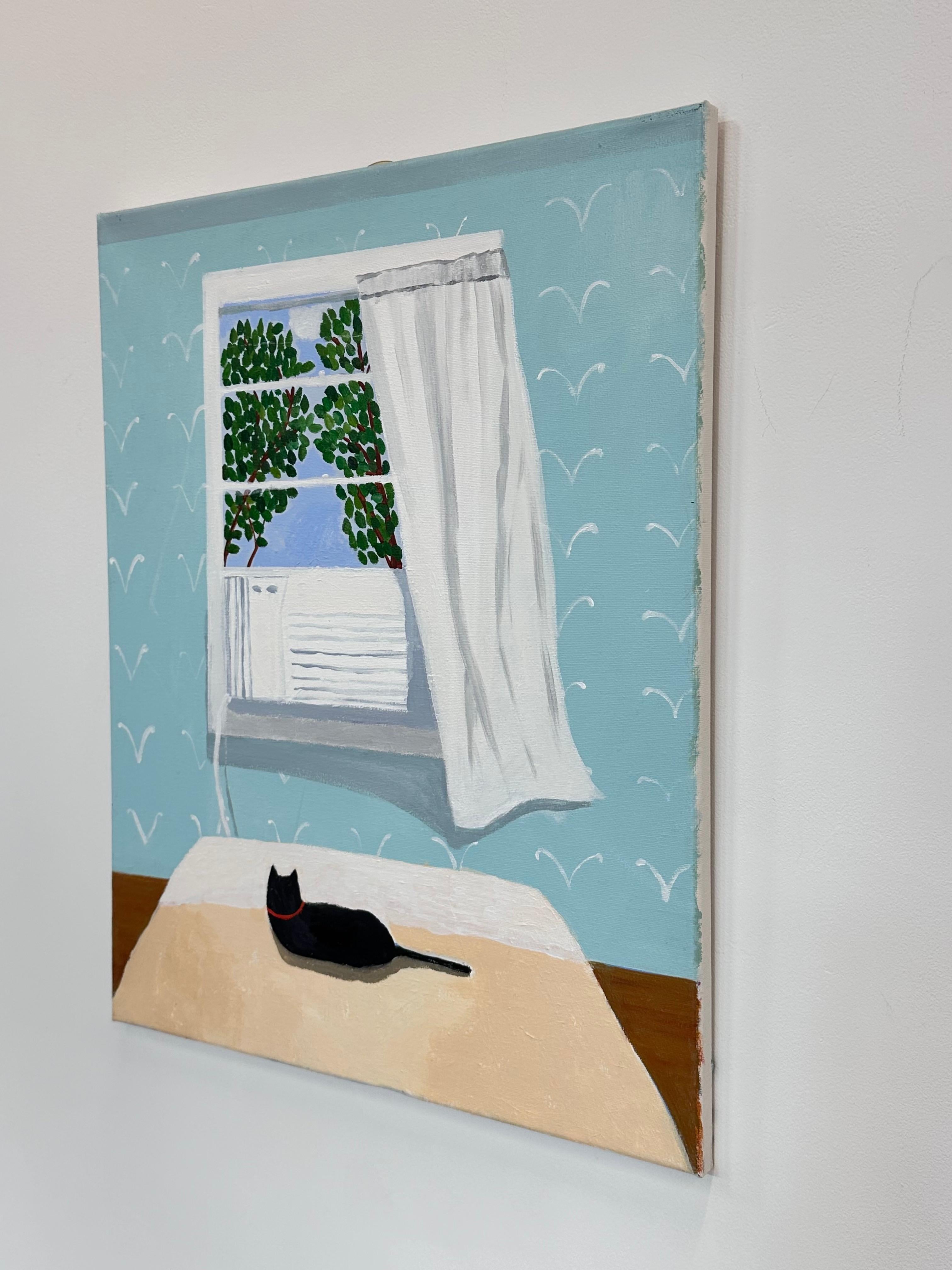 Black Cat with Air Conditioner - Contemporary Bedroom Animal Bed, 2024 For Sale 8