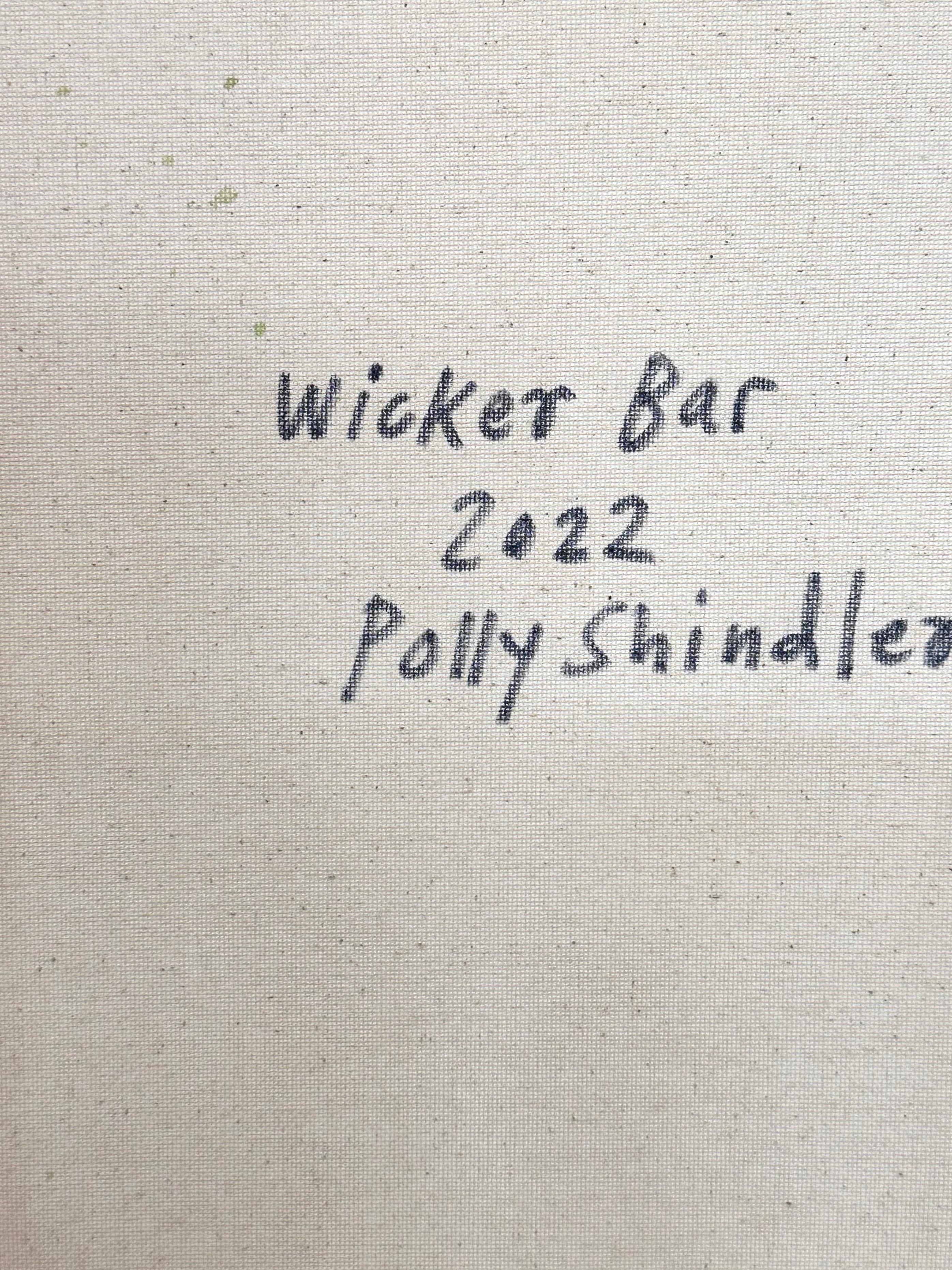 Bar en osier - Intérieur contemporain Etagère Bouteilles Papier peint bleu clair, 2022 en vente 5