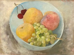Oil Painting Still Life Fruit Bowl Polly Thayer Boston Modernist Woman Artist