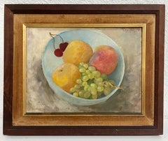 Pintura al Óleo Bodegón Frutero Polly Thayer Boston Modernista Mujer Artista