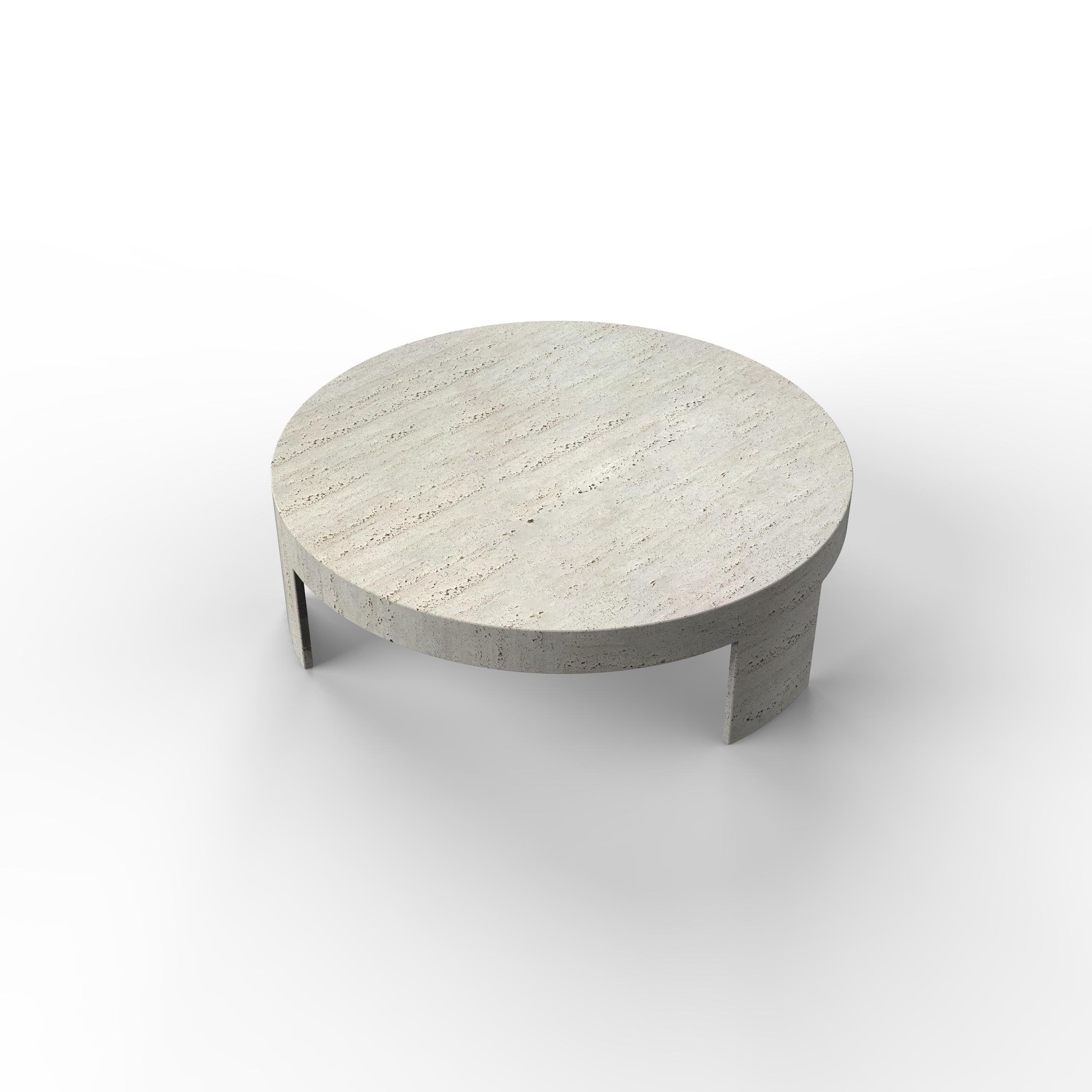 Polo Maßgeschneiderter Couchtisch aus Travertinmarmor Zeitgenössisches Design Italienischer Marmor (Moderne) im Angebot