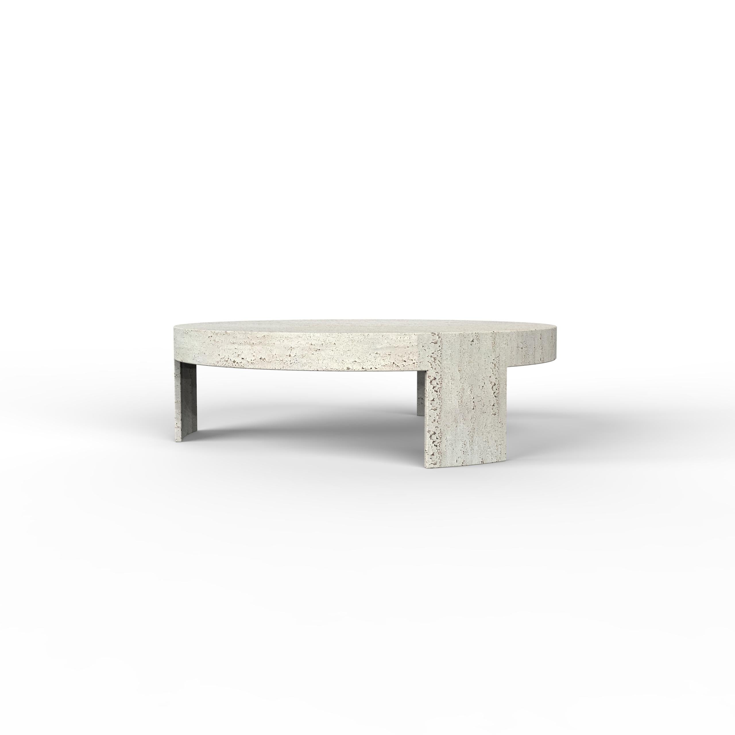 Polo Maßgeschneiderter Couchtisch aus Travertinmarmor Zeitgenössisches Design Italienischer Marmor (Spanisch) im Angebot
