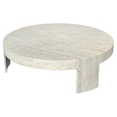 Polo Table basse sur mesure en marbre travertin Design contemporain Marbre italien