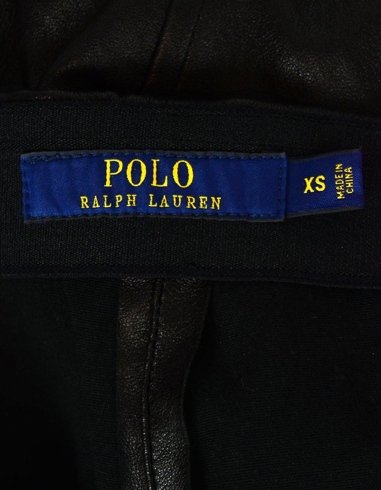 Polo by Ralph Lauren Black Leather Leggings sz XS For Sale at 1stDibs ...