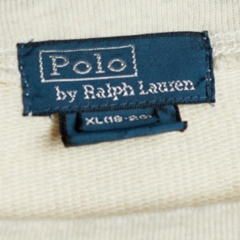Polo Ralph Lauren Stampa Logo Crema  Felpa girocollo XL In condizioni buone in vendita a Dubai, Al Qouz 2