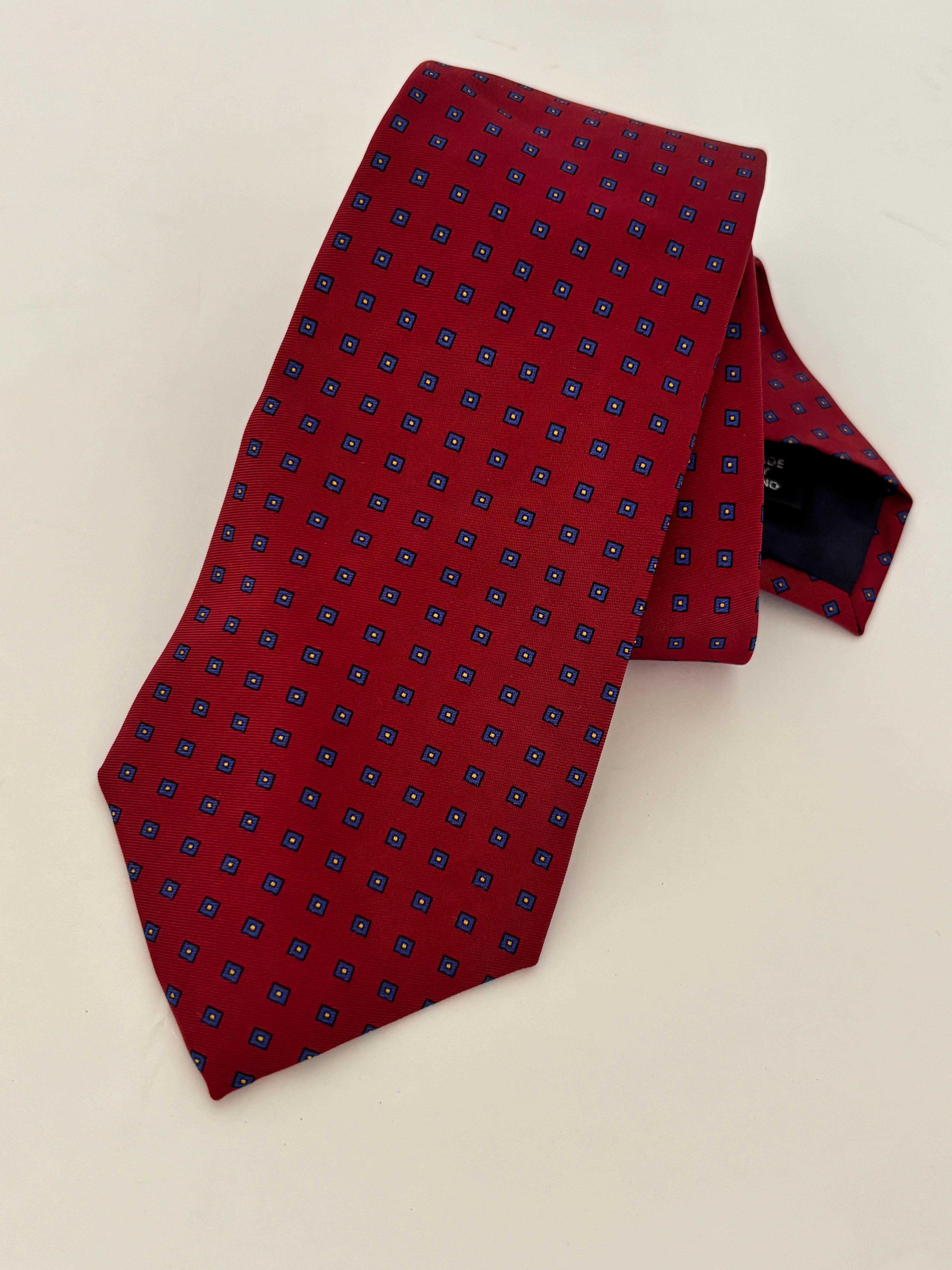 POLO by RALPH LAUREN Corbata de seda roja y azul para hombre en Bueno estado para la venta en North Hollywood, CA