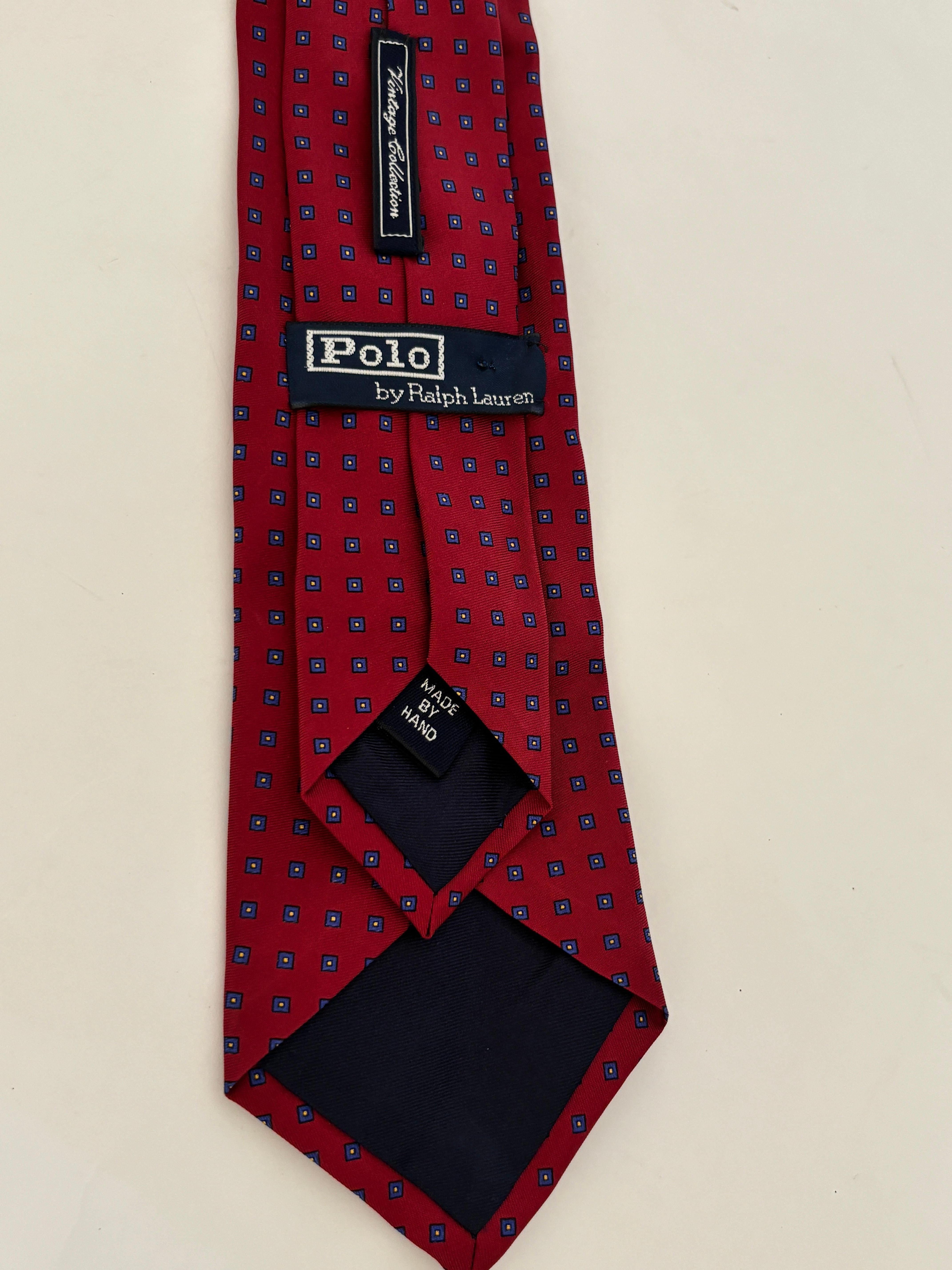 De los hombres POLO by RALPH LAUREN Corbata de seda roja y azul para hombre en venta