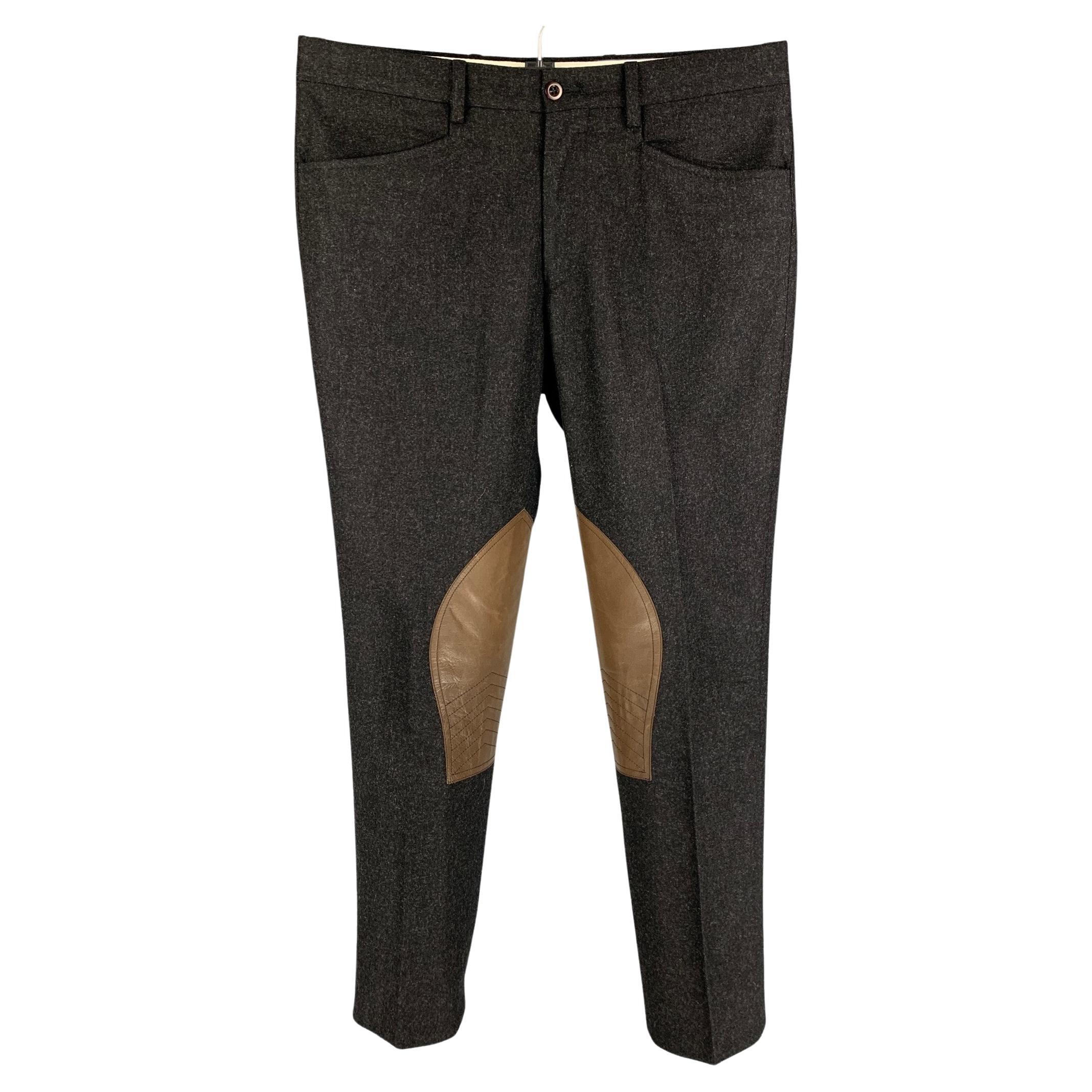 POLO by RALPH LAUREN Size 30 Charcoal Brown Wool Dress Pants For Sale at  1stDibs