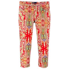 POLO by RALPH LAUREN Size 34 Multi-Color Paisley Cotton Zip Fly Casual Pants