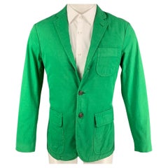POLO by RALPH LAUREN Size 38 Regular Green Cotton Notch Lapel Sport Coat
