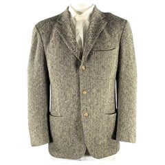 POLO by RALPH LAUREN Size 42 Beige Black Herringbone Wool Sport Coat