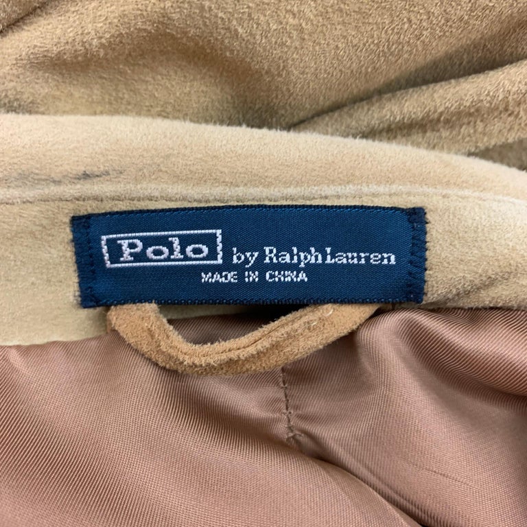 POLO by RALPH LAUREN Size 42 Khaki Suede Notch Lapel Sport Coat 2