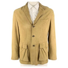 POLO by RALPH LAUREN Size 42 Khaki Suede Notch Lapel Sport Coat