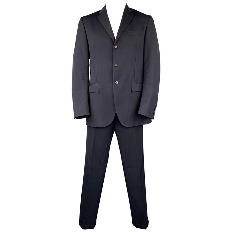 POLO by RALPH LAUREN Size 42 Long Navy Wool Notch Lapel Suit For Sale at  1stDibs