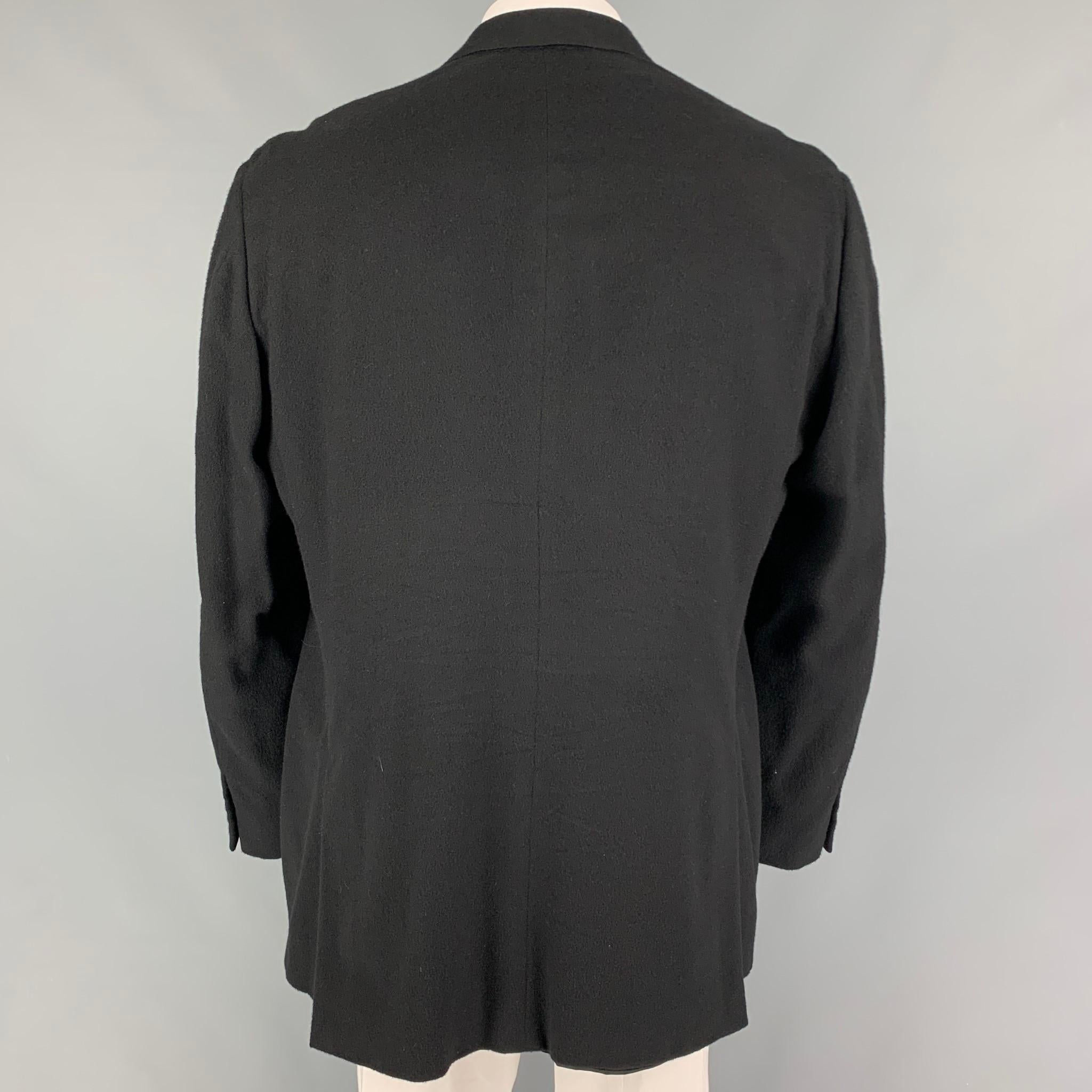 Men's POLO by RALPH LAUREN Size 46 Black Cashmere Notch Lapel Sport Coat