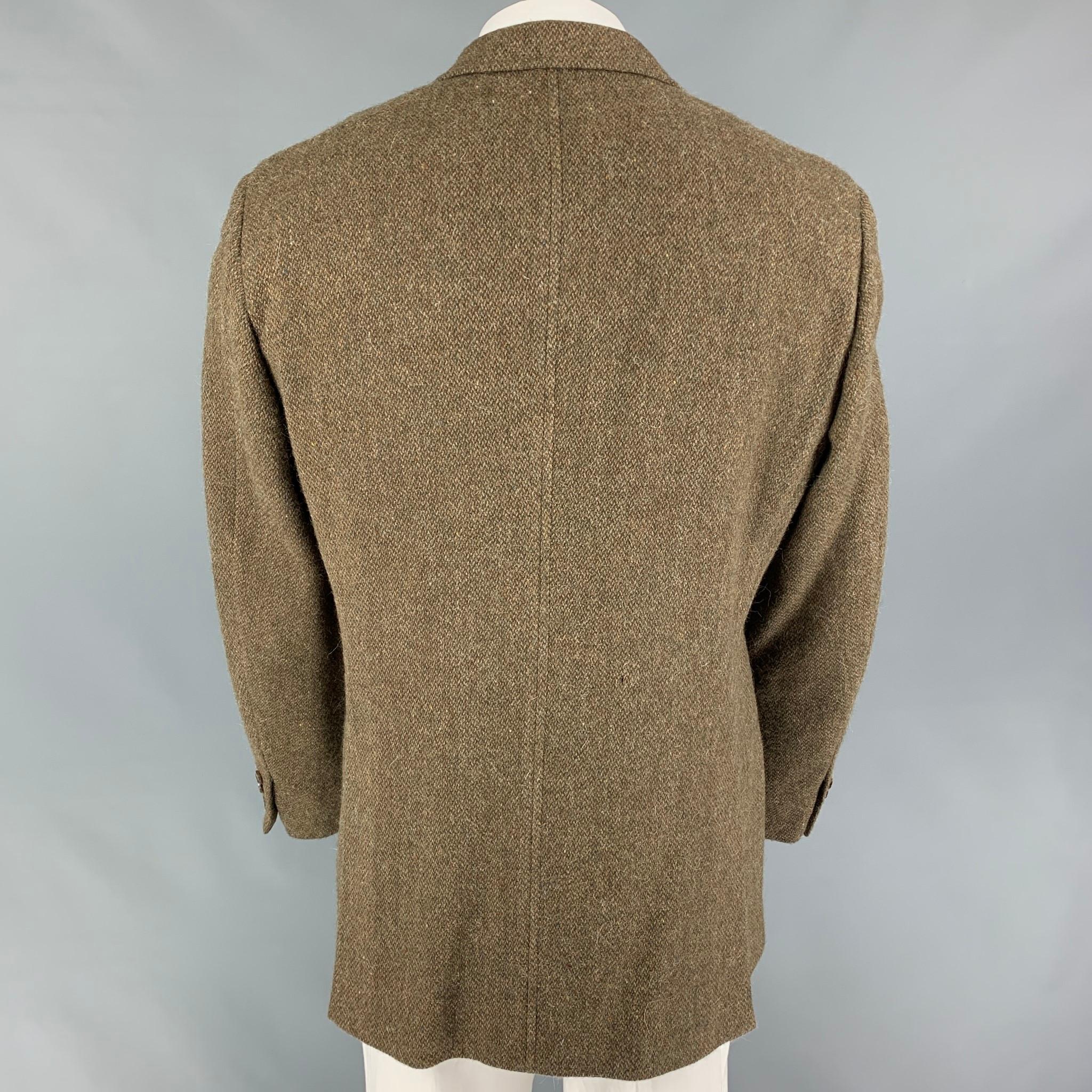POLO by RALPH LAUREN Size 46 Long Brown Wool Blend Notch Lapel Sport Coat In Good Condition In San Francisco, CA