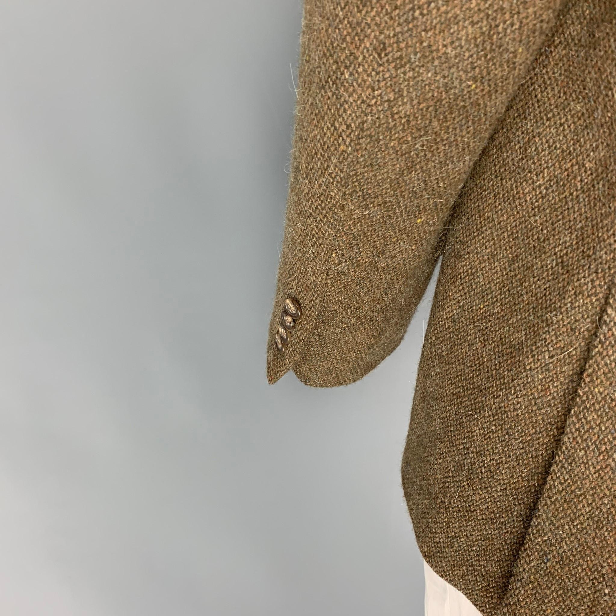 Men's POLO by RALPH LAUREN Size 46 Long Brown Wool Blend Notch Lapel Sport Coat