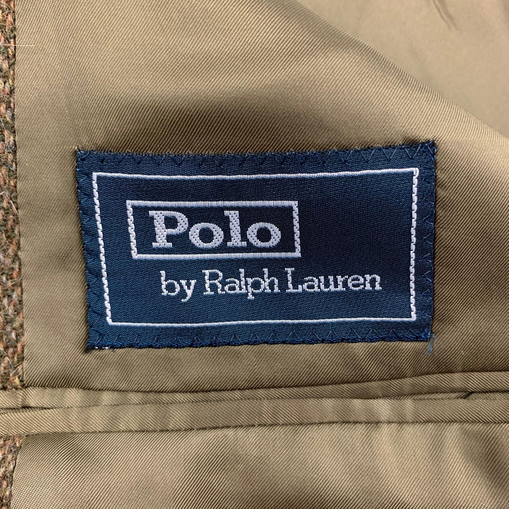 POLO by RALPH LAUREN Size 46 Long Brown Wool Blend Notch Lapel Sport Coat 2