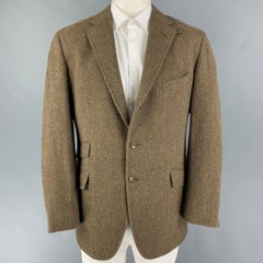 POLO by RALPH LAUREN Size 46 Long Brown Wool Blend Notch Lapel Sport Coat