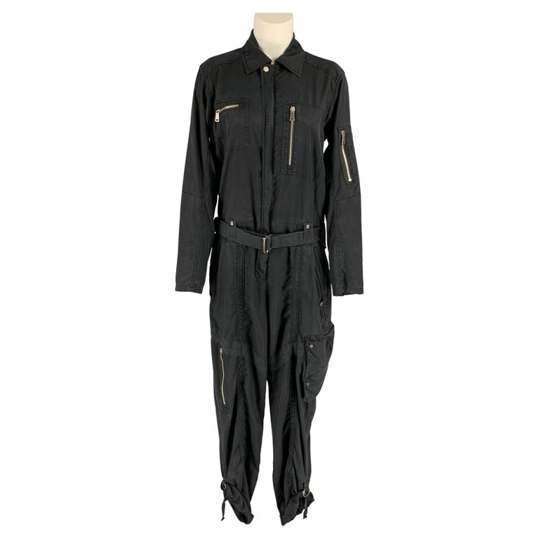POLO by RALPH LAUREN Size 6 Black Lyocell Belted Jumpsuit at 1stDibs