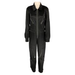 POLO by RALPH LAUREN Size 8 Black Triacetate Blend Long Sleeve Jumpsuit