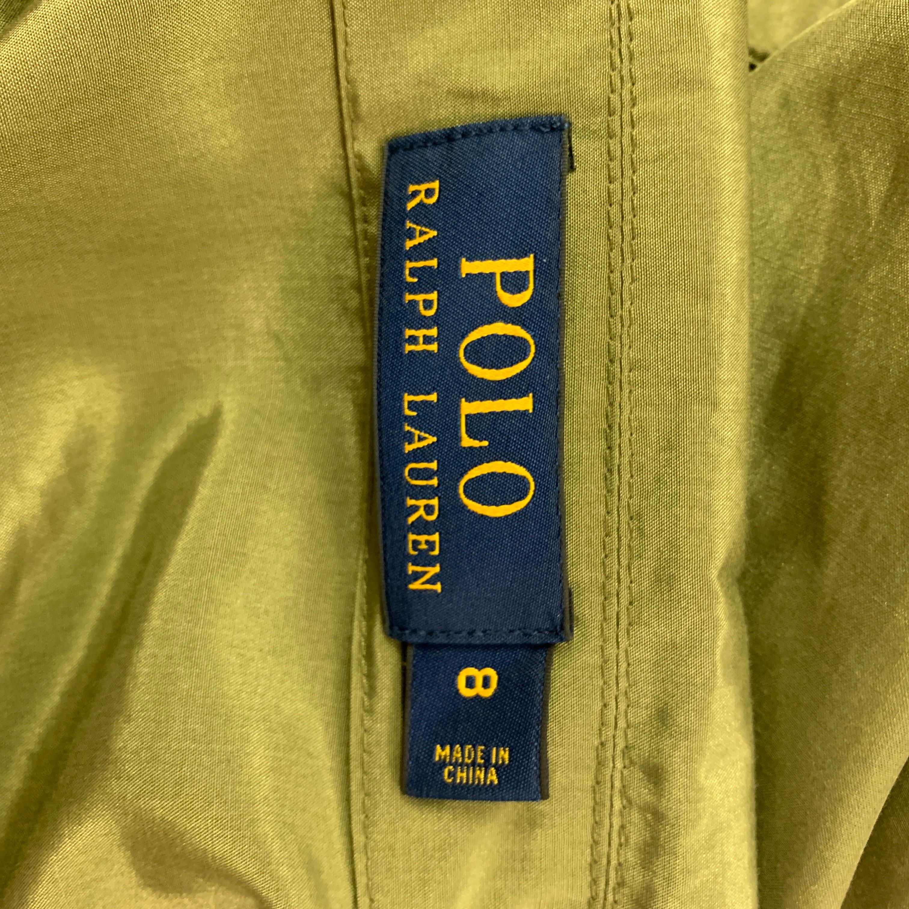 POLO by RALPH LAUREN Size 8 Moss Silk Cotton Jumpsuit In Good Condition In San Francisco, CA