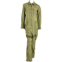 POLO by RALPH LAUREN Size 8 Moss Silk Cotton Jumpsuit