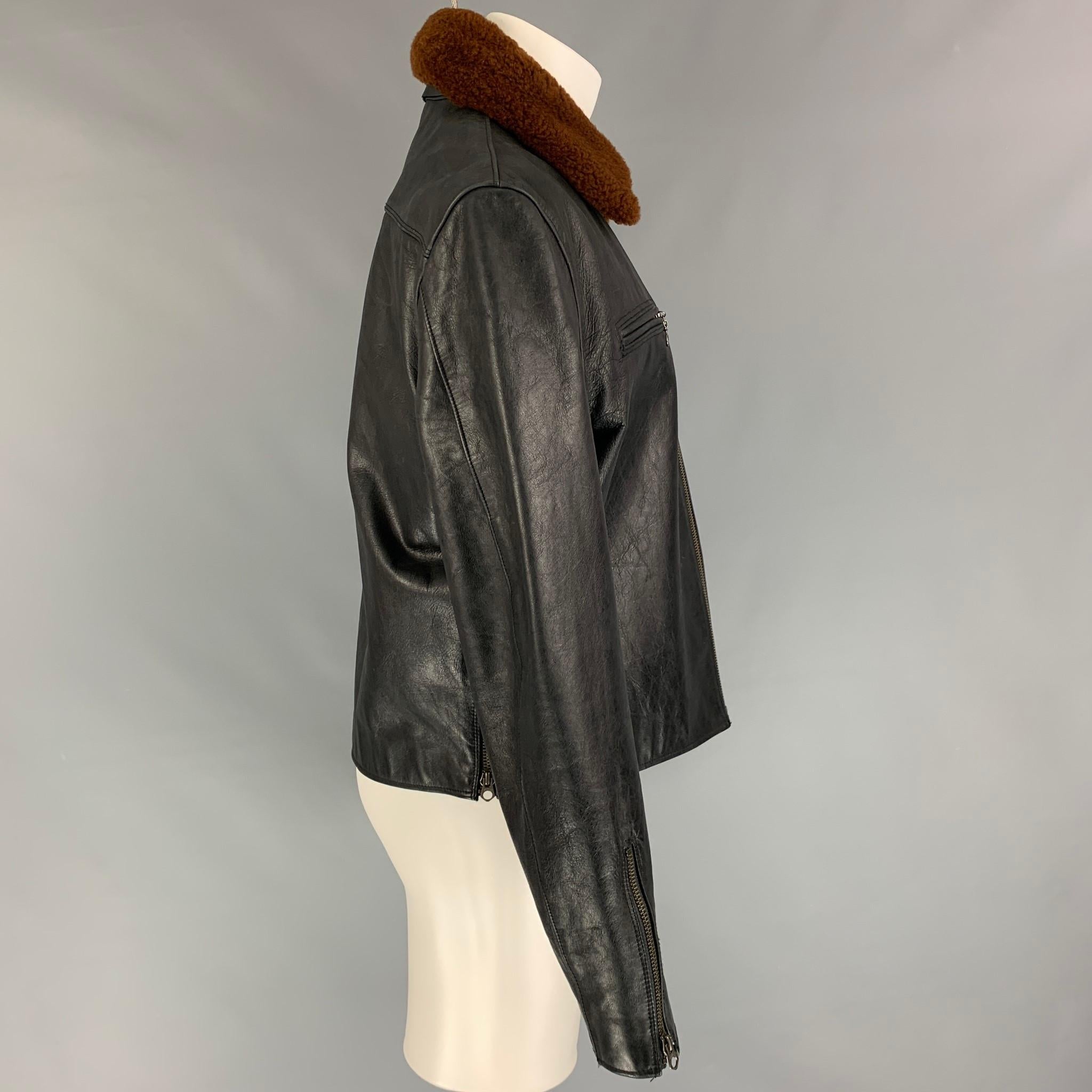 ralph lauren distressed leather jacket