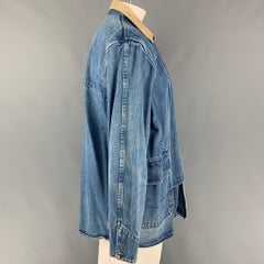 POLO by RALPH LAUREN Size L Blue Beige Distressed Denim Nautical Jacket