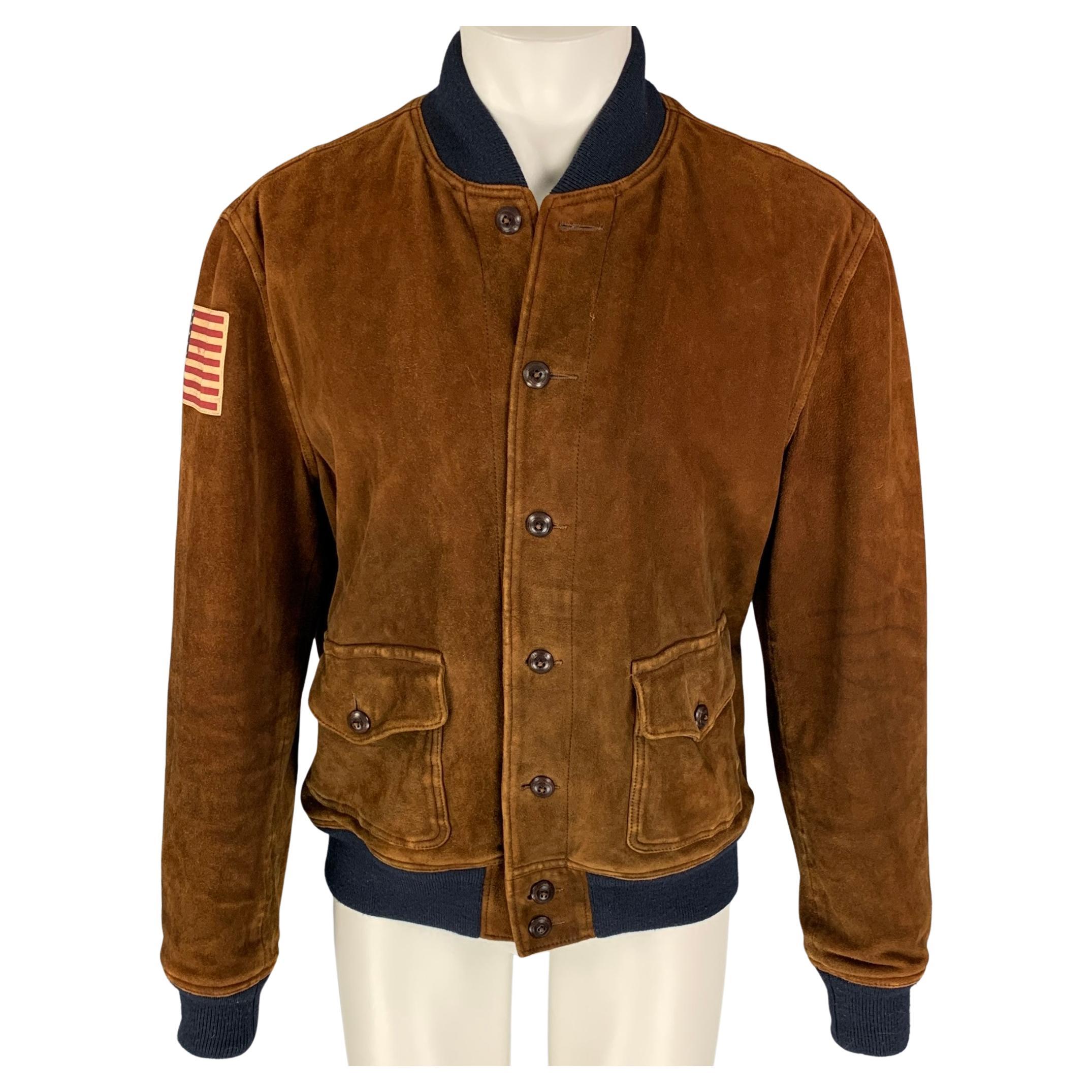 POLO by RALPH LAUREN Size L Brown Navy Suede Jacket