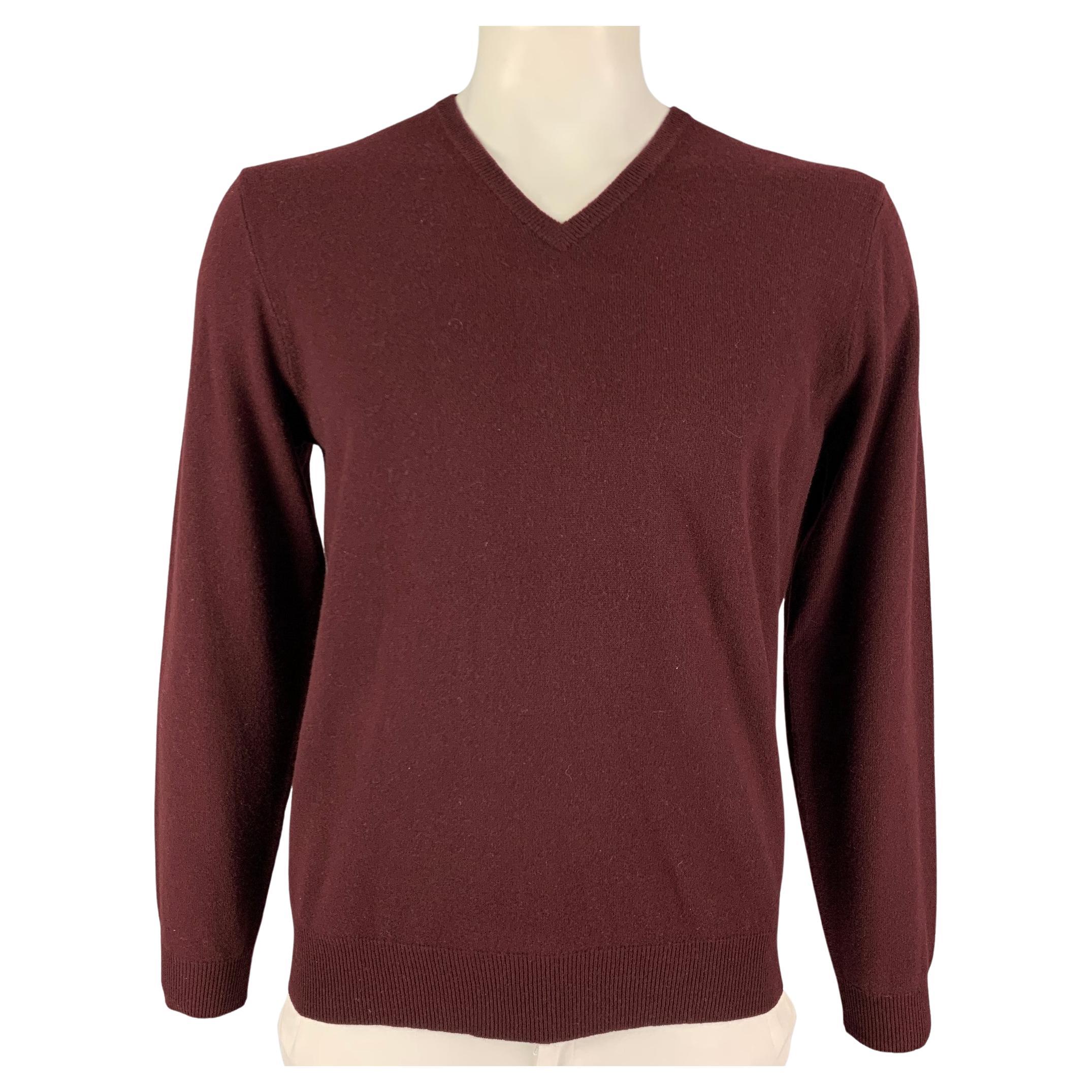 POLO by RALPH LAUREN Size L Burgundy Cashmere V-Neck Sweater