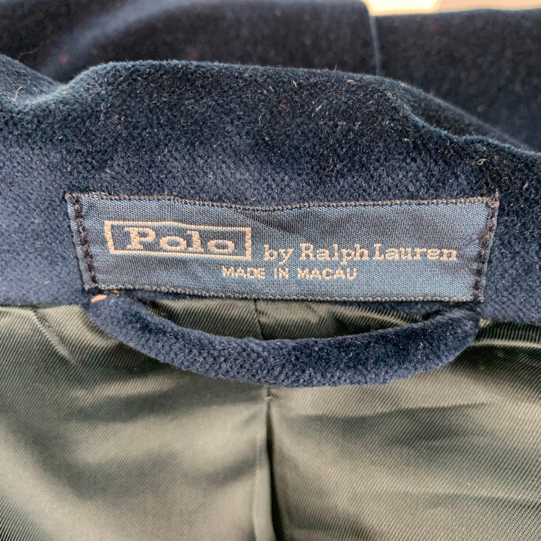 POLO by RALPH LAUREN Size L Navy Cotton Velvet Notch Lapel Sport Coat 1
