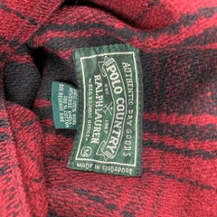 POLO by RALPH LAUREN Size M Burgundy & Black Plaid Wool / Cotton Jacket
