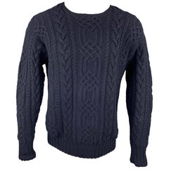 POLO by RALPH LAUREN Size M Navy Hand Knit Cashmere Crew-Neck Sweater
